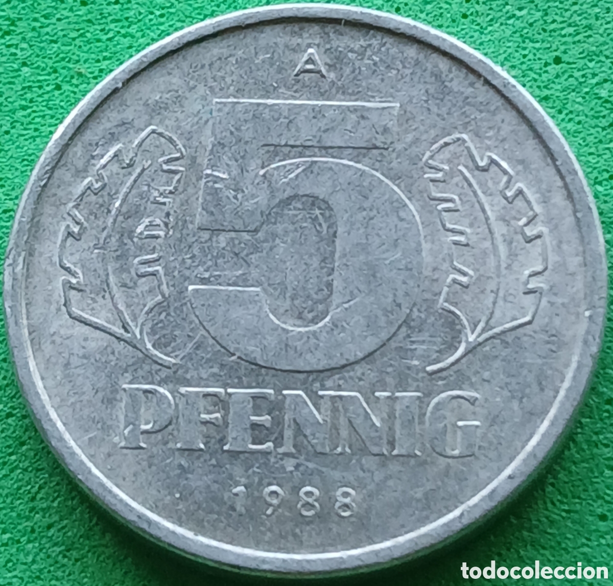 Monedas antiguas de Europa: Alemania Oriental 5 pfennig 1988 km#9.2