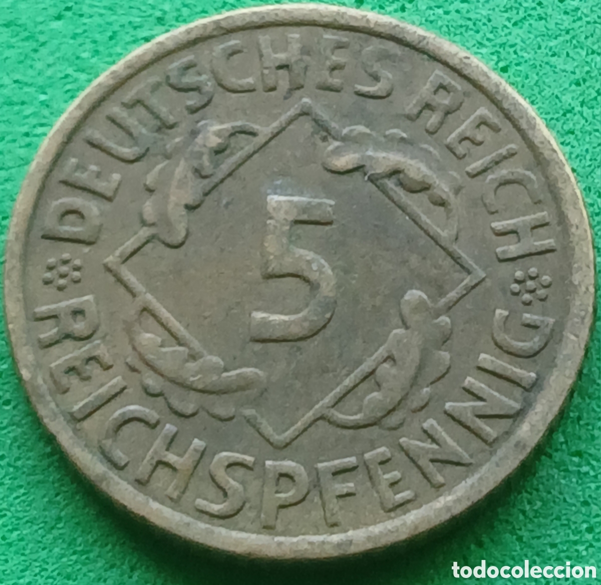 Monedas antiguas de Europa: Alemania Rep&uacute;blica de Weimar 5 reichspfennig 1936 A km#39