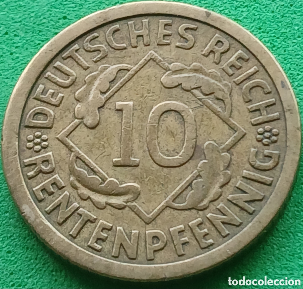 Monedas antiguas de Europa: Alemania Rep&uacute;blica de Weimar 10 rentenpfennig 1924 A km#33