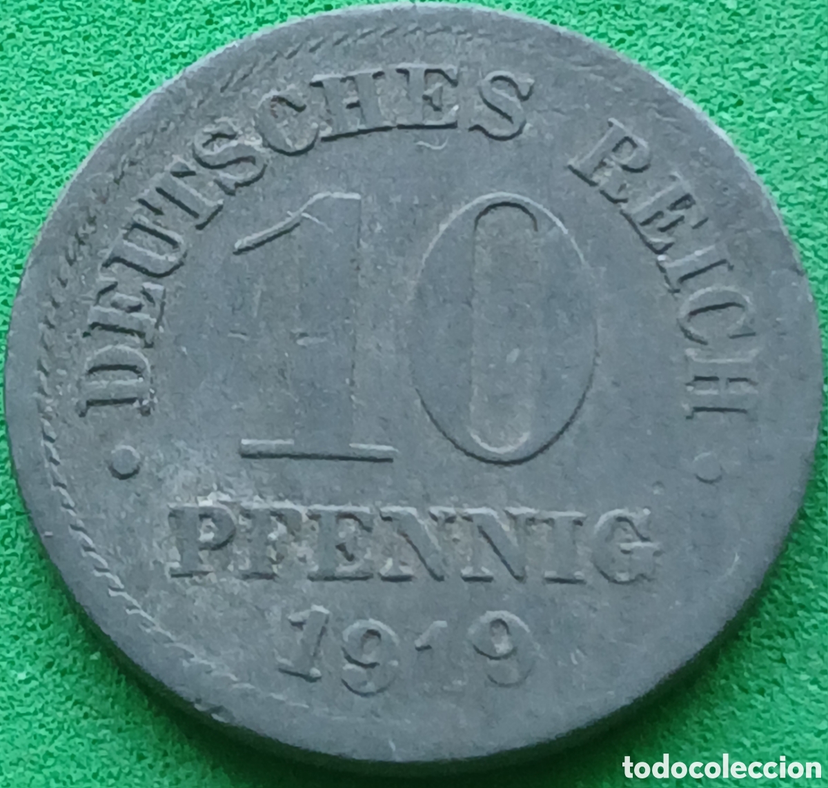Monedas antiguas de Europa: Alemania Imperio 10 pfennig 1919 km#26