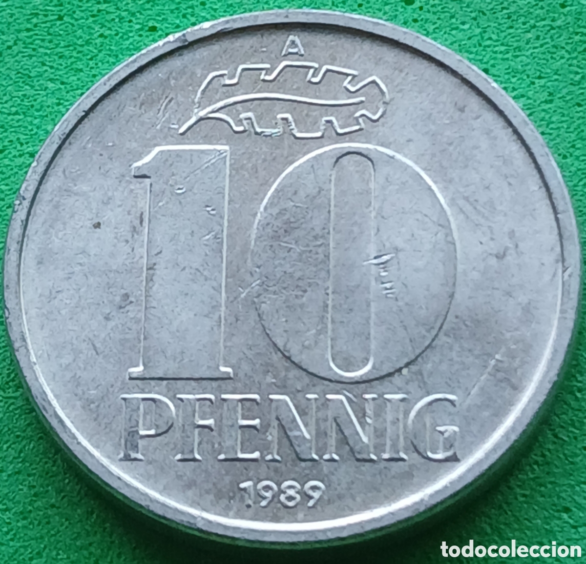 Monedas antiguas de Europa: Alemania Oriental 10 pfennig 1989 km#10