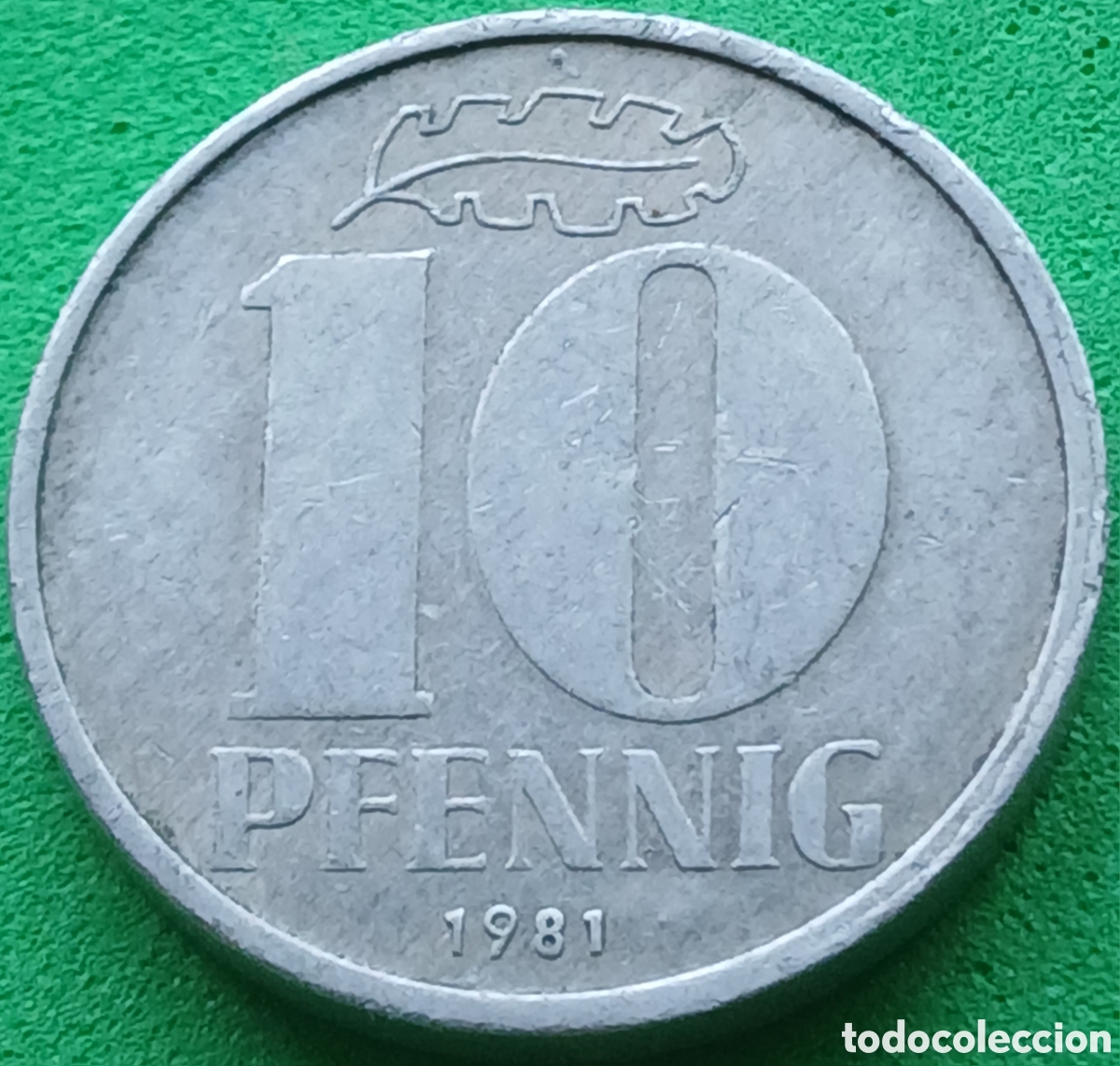Monedas antiguas de Europa: Alemania Oriental 10 pfennig 1981 km#10
