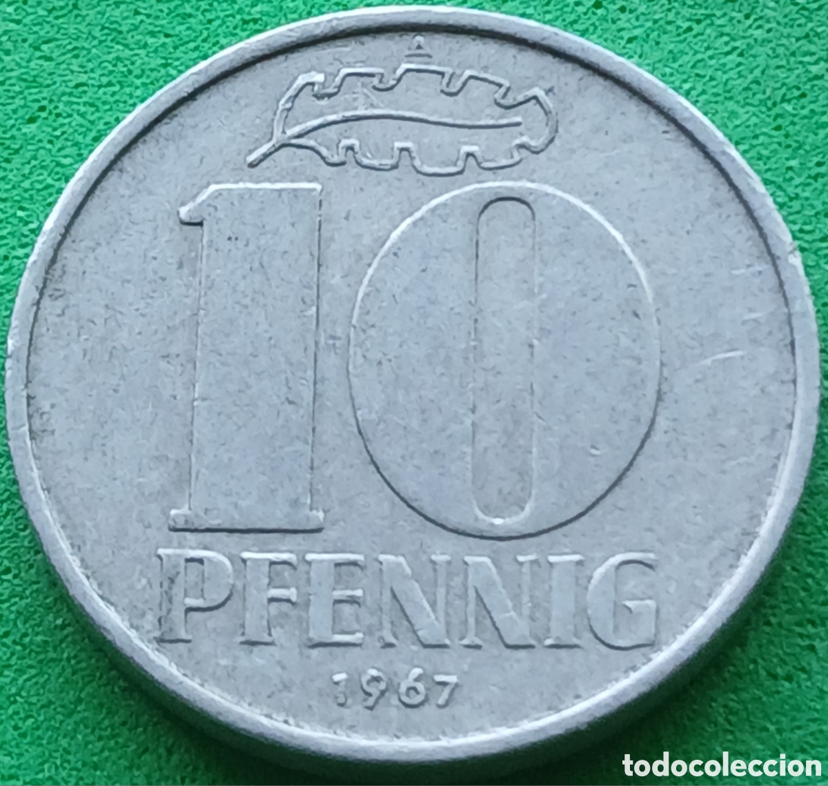 Monedas antiguas de Europa: Alemania Oriental 10 pfennig 1967 km#10