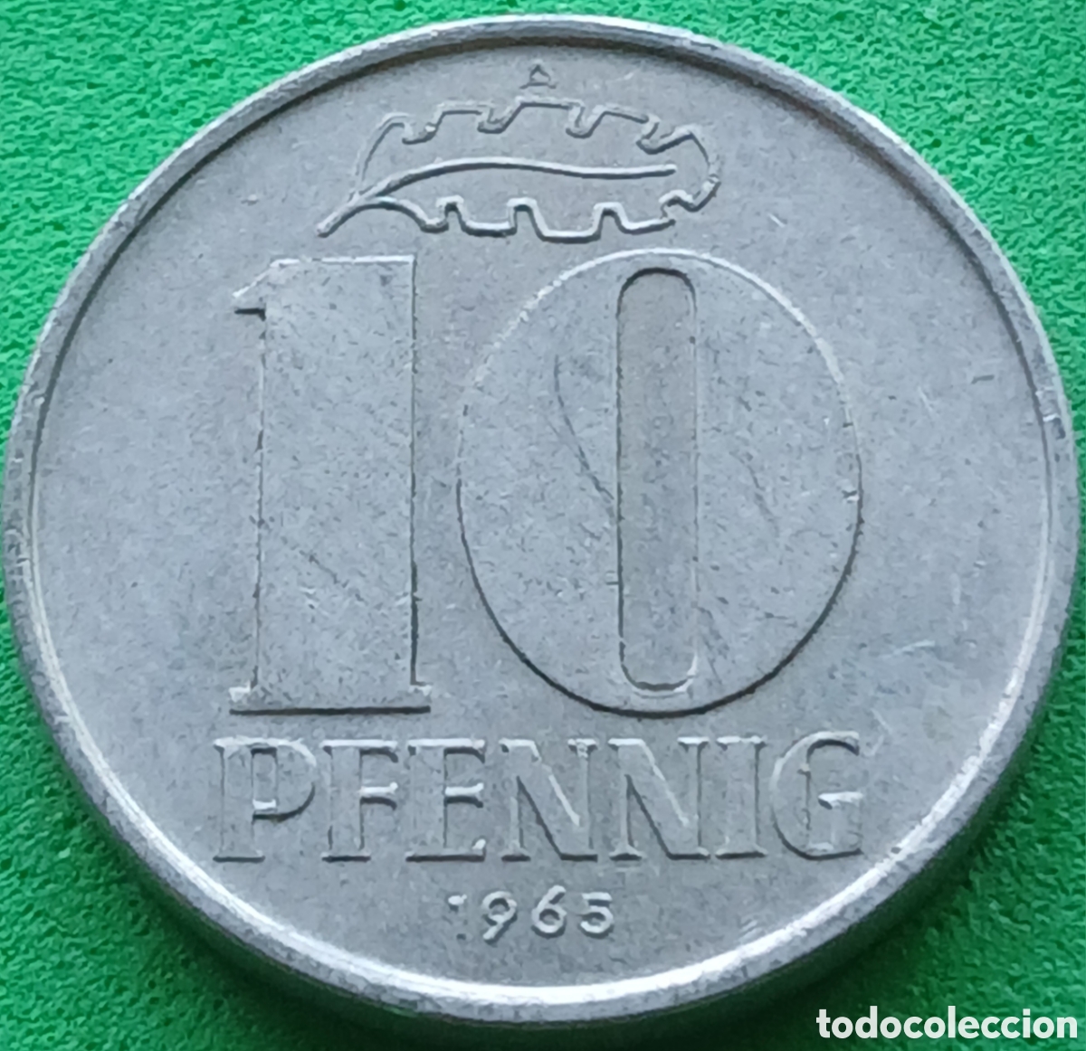 Monedas antiguas de Europa: Alemania Oriental 10 pfennig 1965 km#10