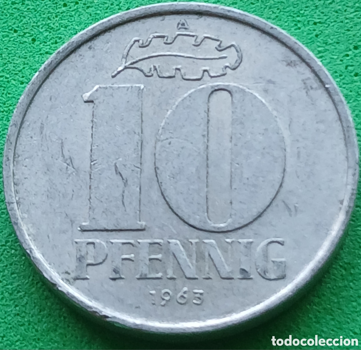 Monedas antiguas de Europa: Alemania Oriental 10 pfennig 1963 km#10