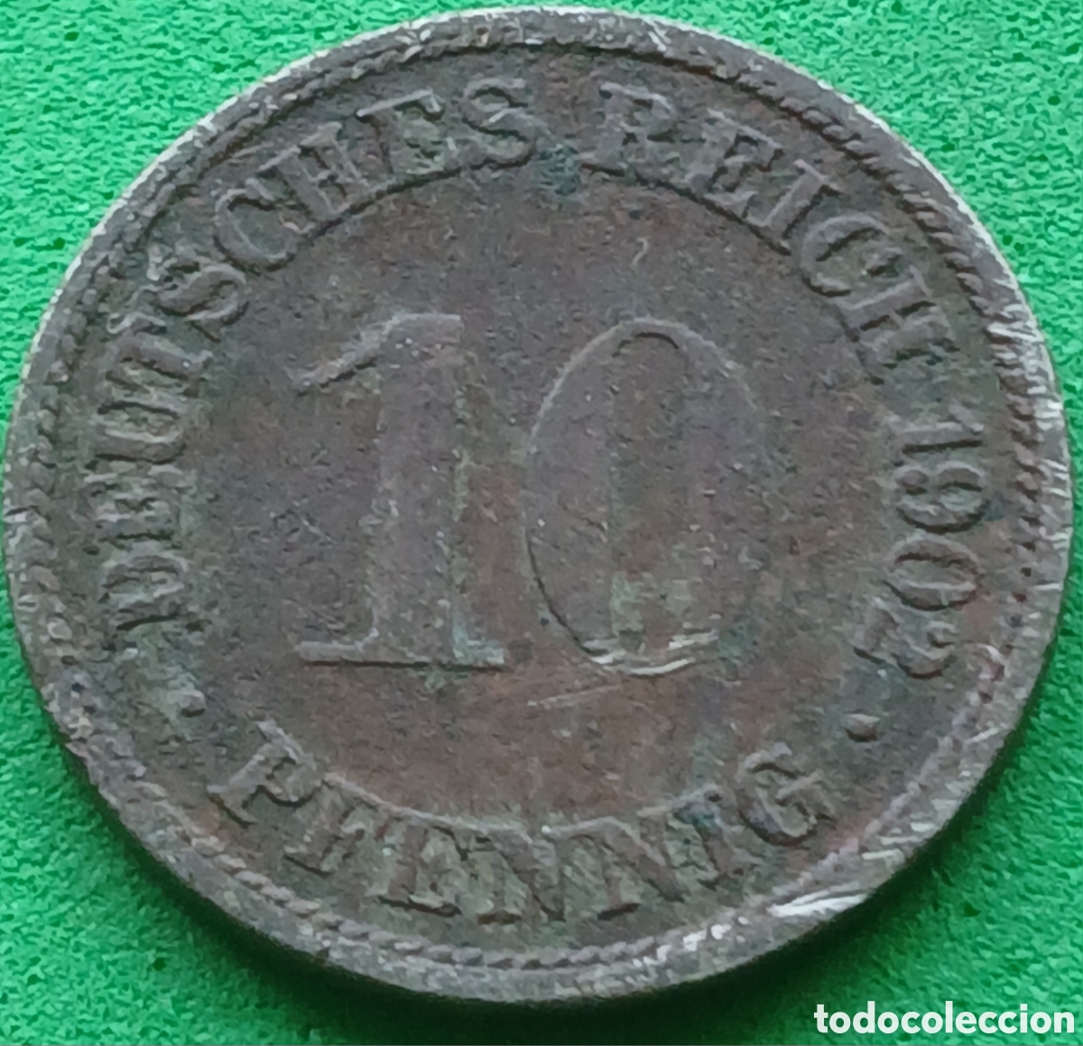 Monedas antiguas de Europa: Alemania Imperio 10 pfennig 1902 F km#12 poco com&uacute;n