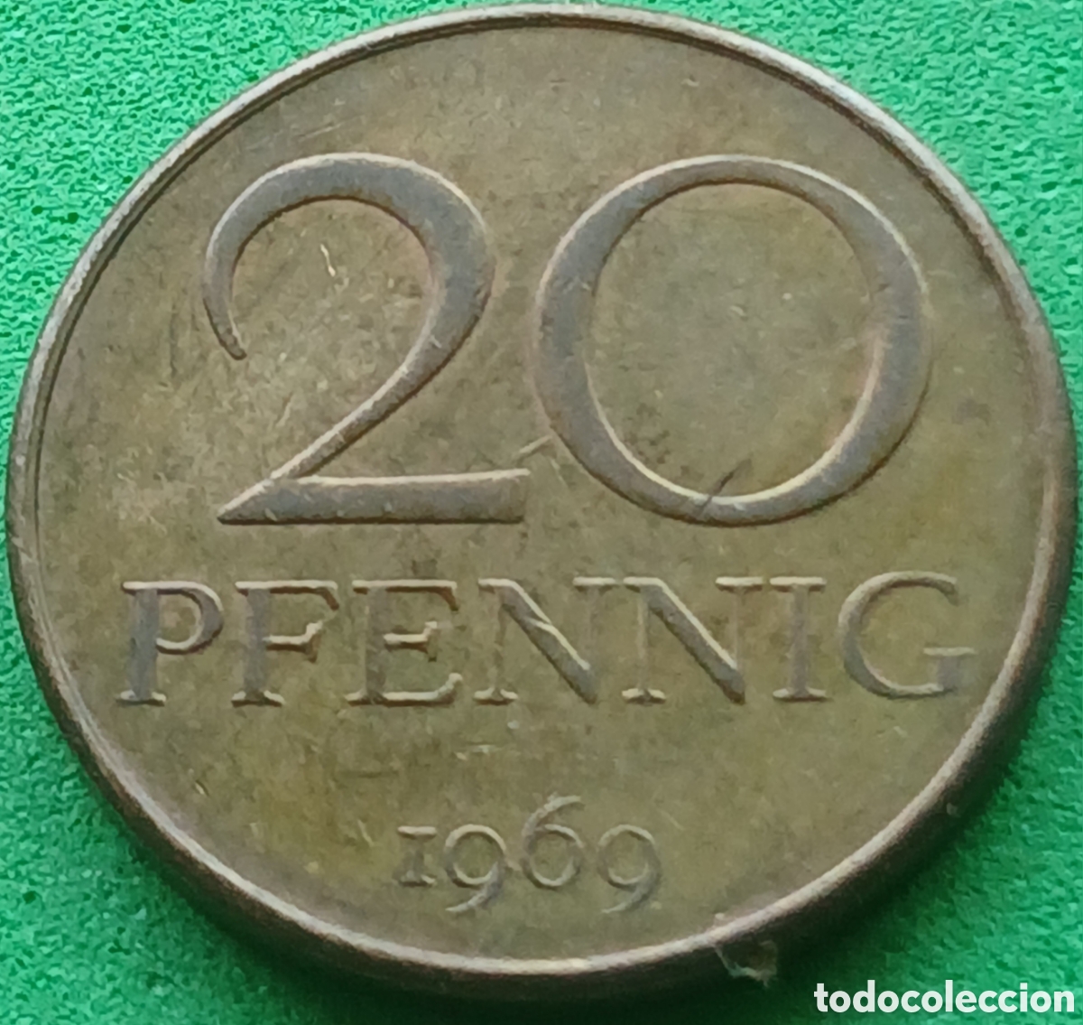 Monedas antiguas de Europa: Alemania Oriental 20 pfennig 1969 km#11