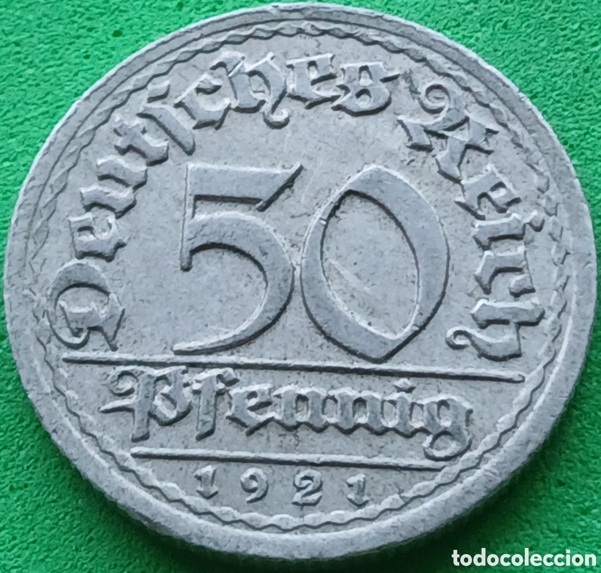 Monedas antiguas de Europa: Alemania Rep&uacute;blica de Weimar 50 pfennig 1921 F km#27