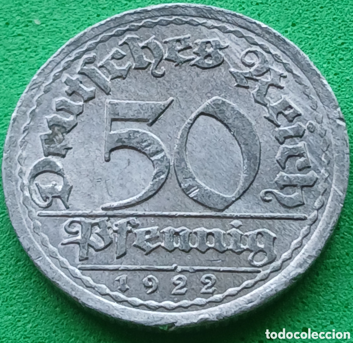 Monedas antiguas de Europa: Alemania Rep&uacute;blica de Weimar 50 pfennig 1922 G km#27