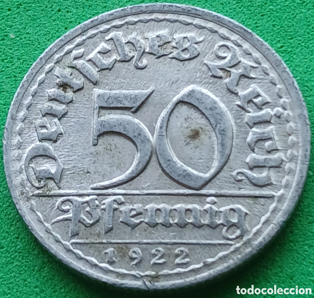 Monedas antiguas de Europa: Alemania Rep&uacute;blica de Weimar 50 pfennig 1922 D km#27