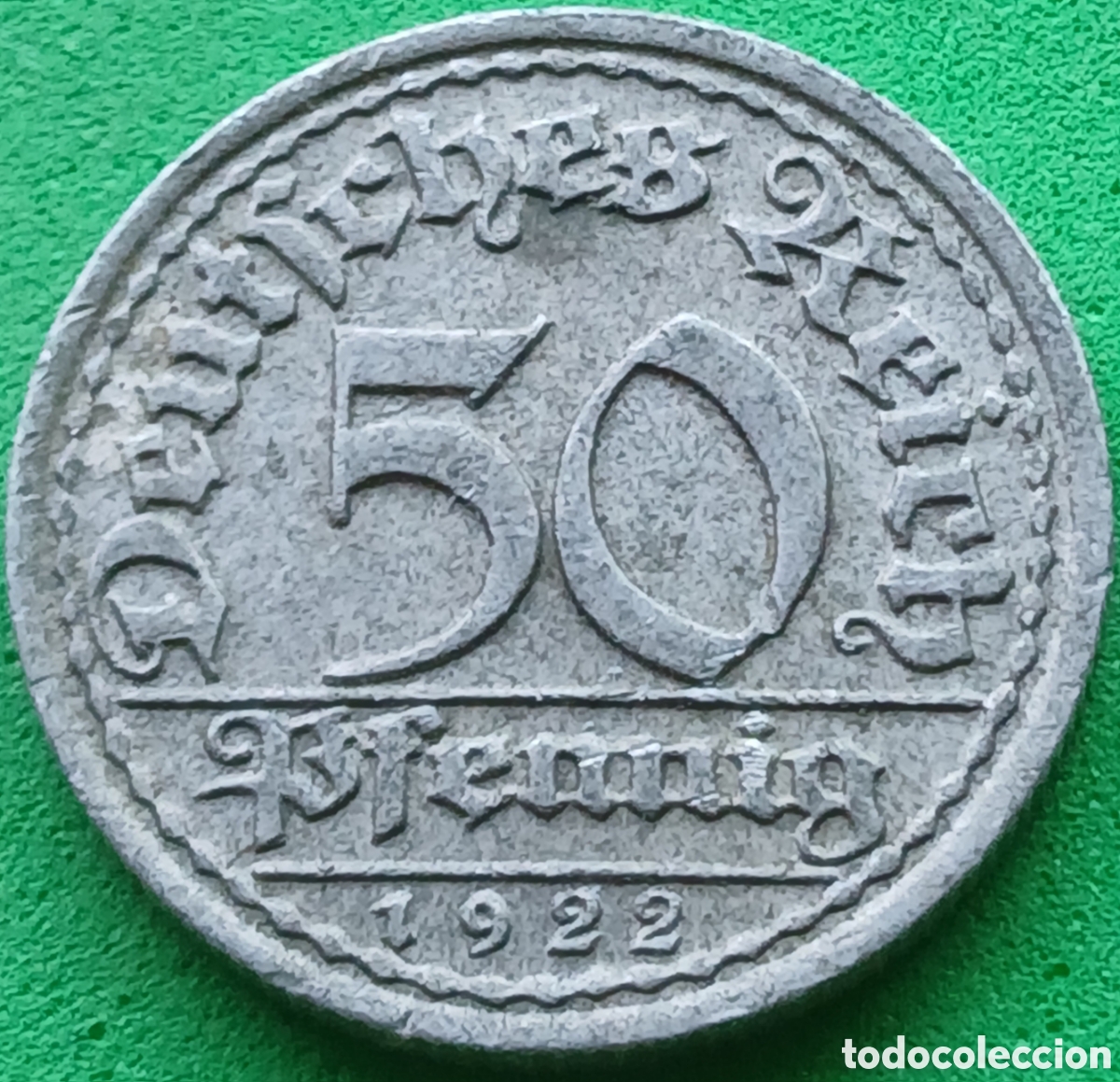 Monedas antiguas de Europa: Alemania Rep&uacute;blica de Weimar 50 pfennig 1922 F km#27