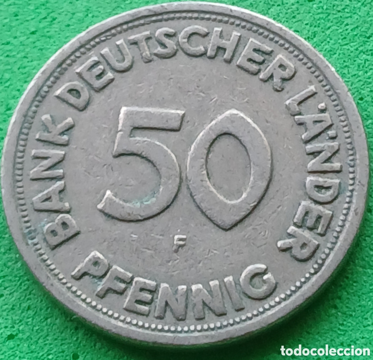Monedas antiguas de Europa: Alemania Occidental 50 pfennig 1949 F km#104