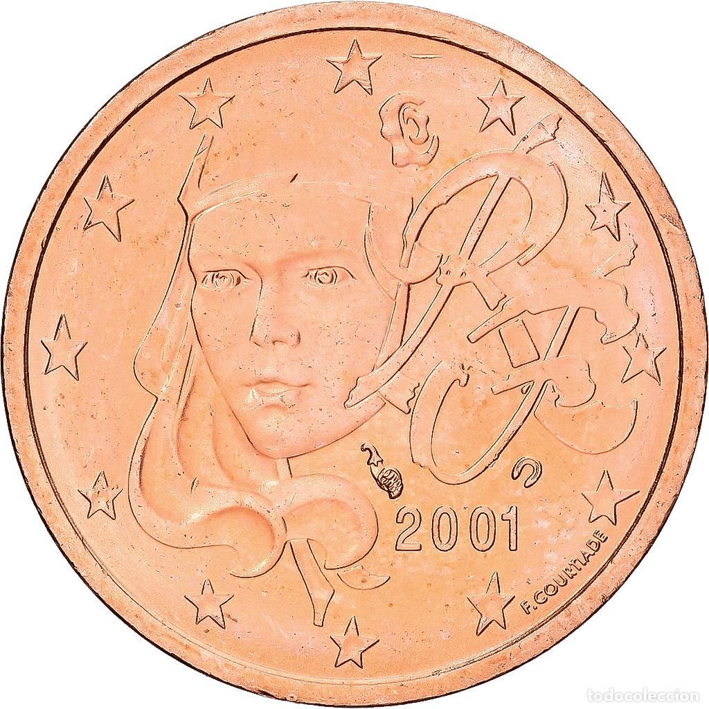 Monedas antiguas de Europa: [#1551987] Francia, 2 Euro Cent, 2001, Paris, Cobre chapado en acero, EBC+, Gadoury:2
