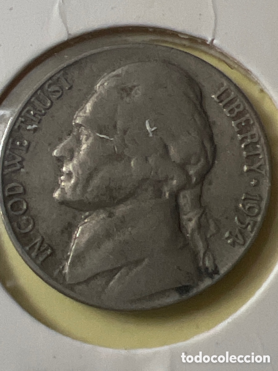 Monedas antiguas de Europa: L810/13. ESTADOS UNIDOS FIVE CENTS A&Ntilde;O 1954