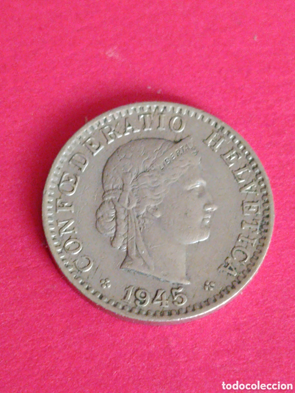Monedas antiguas de Europa: SUIZA. 20 RAPPEN DE 1945. MBC+.