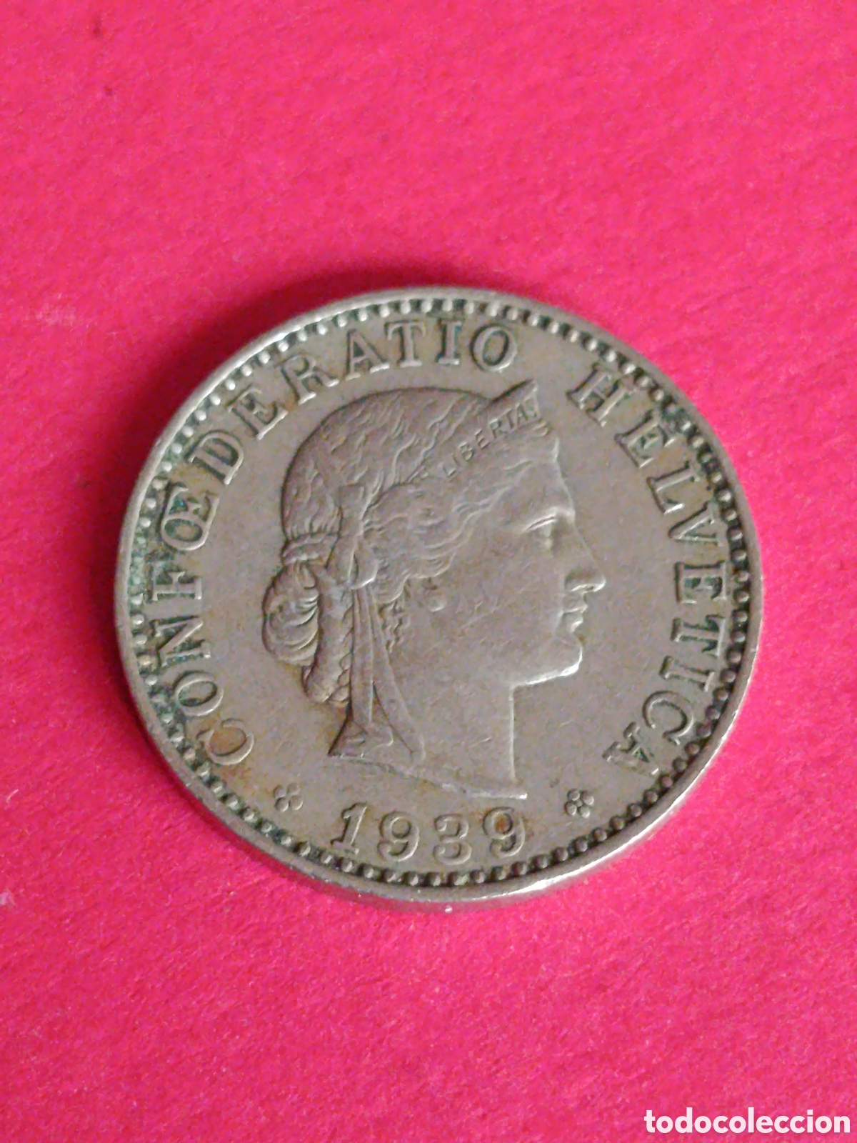 Monedas antiguas de Europa: SUIZA. 20 RAPPEN DE 1939. MBC.