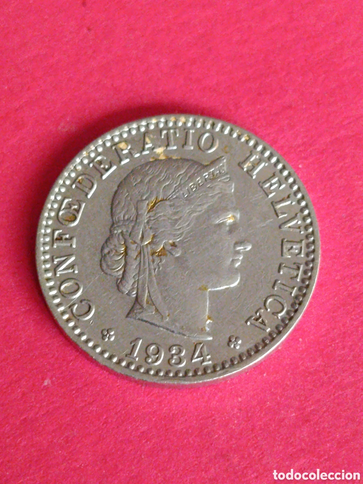 Monedas antiguas de Europa: SUIZA. 20 RAPPEN DE 1934. MBC. N&Iacute;QUEL. MAGN&Eacute;TICA.