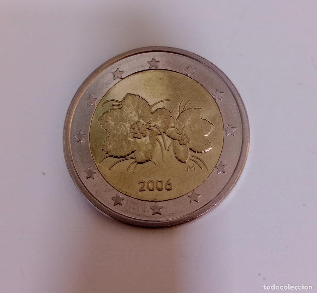 Monedas antiguas de Europa: Moneda 2 euros de Finlandia 2006 con el mapa moderno