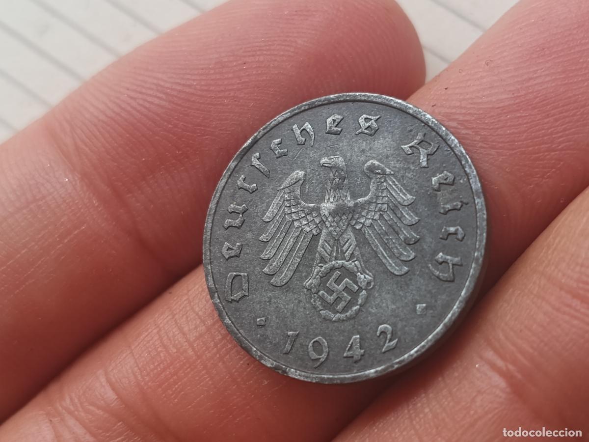 Monedas antiguas de Europa: Alemania nazi. 10 reichspfennig 1942 F