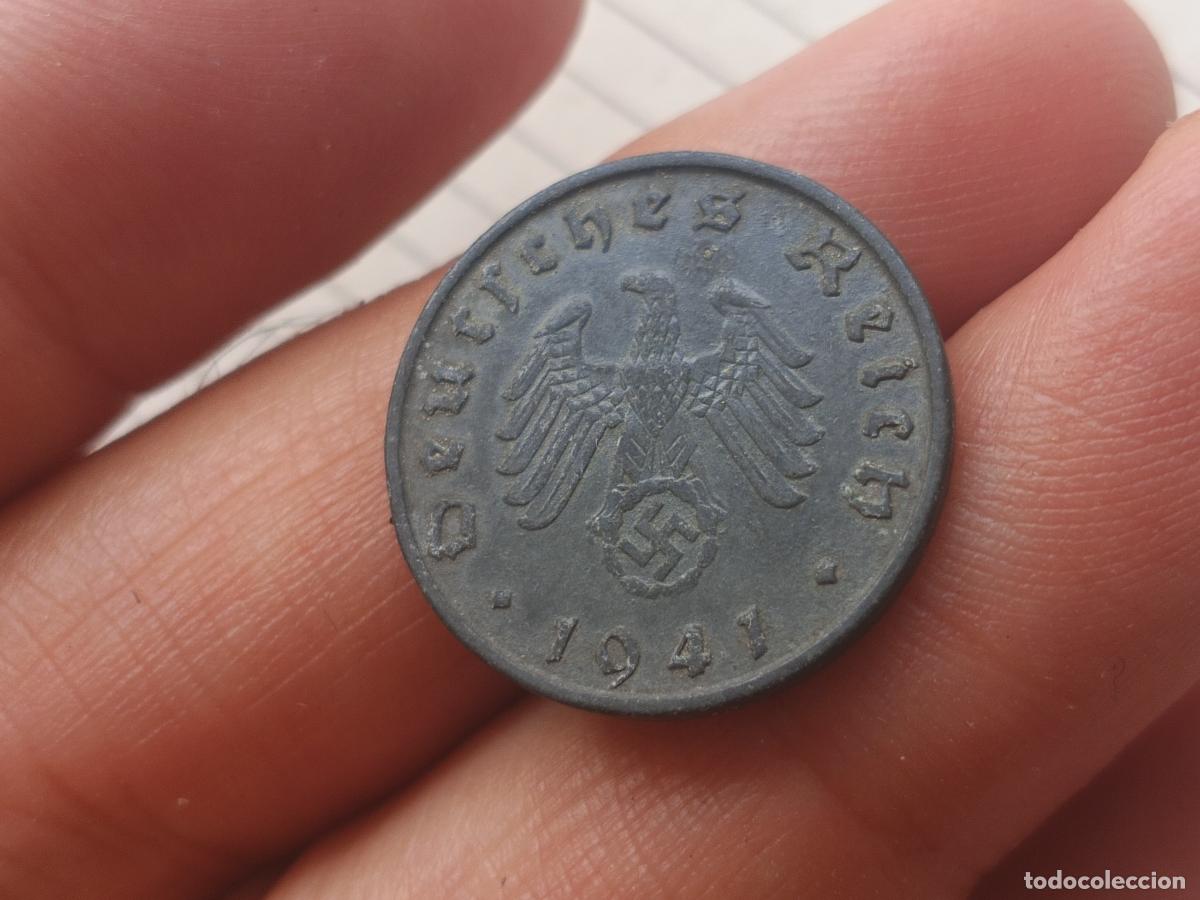 Monedas antiguas de Europa: Alemania nazi. 10 reichspfennig 1941 B