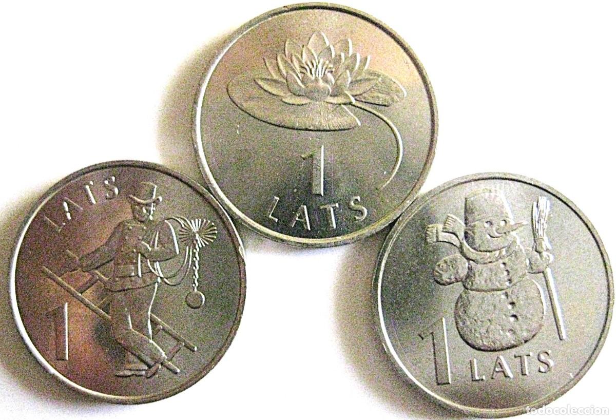 Monedas antiguas de Europa: Letonia, 3 x 1 Lats (2007/08) KM#85, 92 y 107./Sin Circular, la de las fotos.