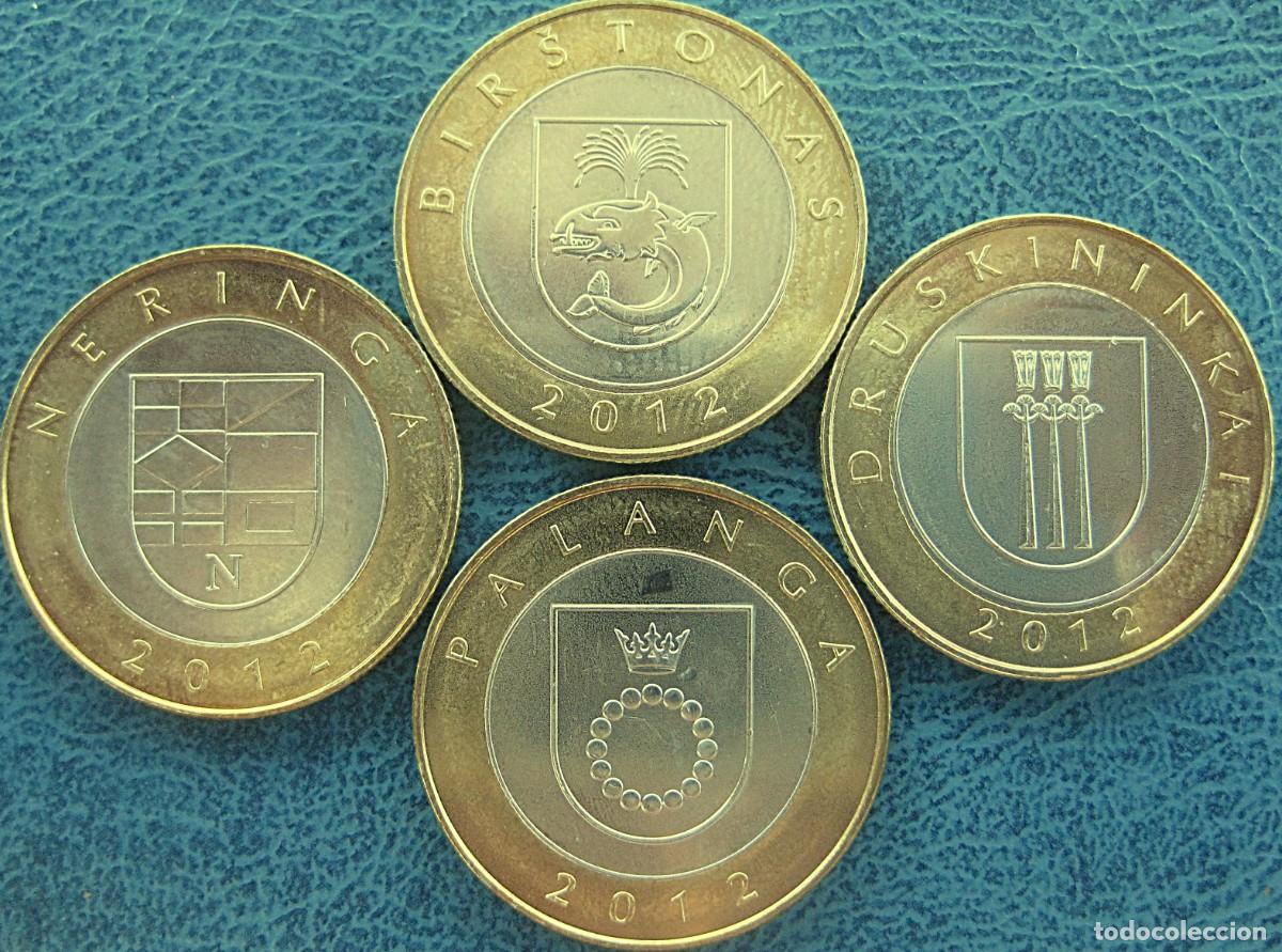 Monedas antiguas de Europa: Lituania Set de 4 x 2 Litai 2012 ''Centros Tur&iacute;sticos''./ Sin Circular./ (Ver fotos).