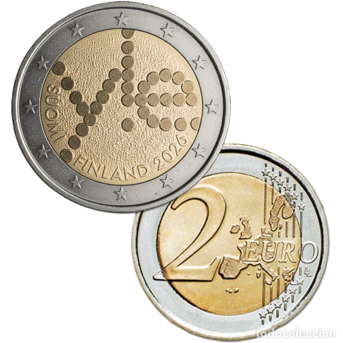 Monedas antiguas de Europa: 2 euros FINLANDIA 2026 Centenario Yle (Radio)