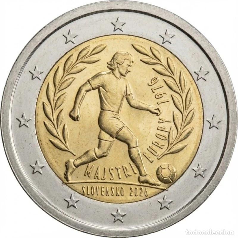 Monedas antiguas de Europa: ESLOVAQUIA 2 euro 2026 S/C FUTBOL - CAMPEONES EUROPA 1976