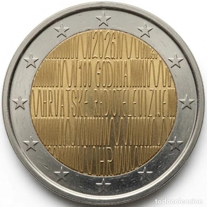 Monedas antiguas de Europa: Croacia 2 euros 2026 S/C 100 a&ntilde;os de la Radio y Televisi&oacute;n Croata 2 &euro;