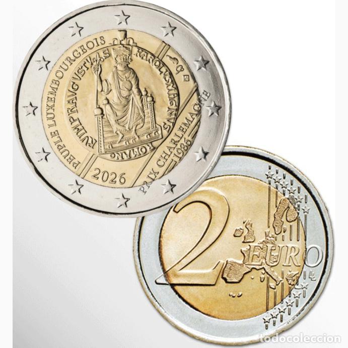 Monedas antiguas de Europa: 2 euros LUXEMBURGO 2026 -40.&ordm; anv. Premio Internacional Carlomagno