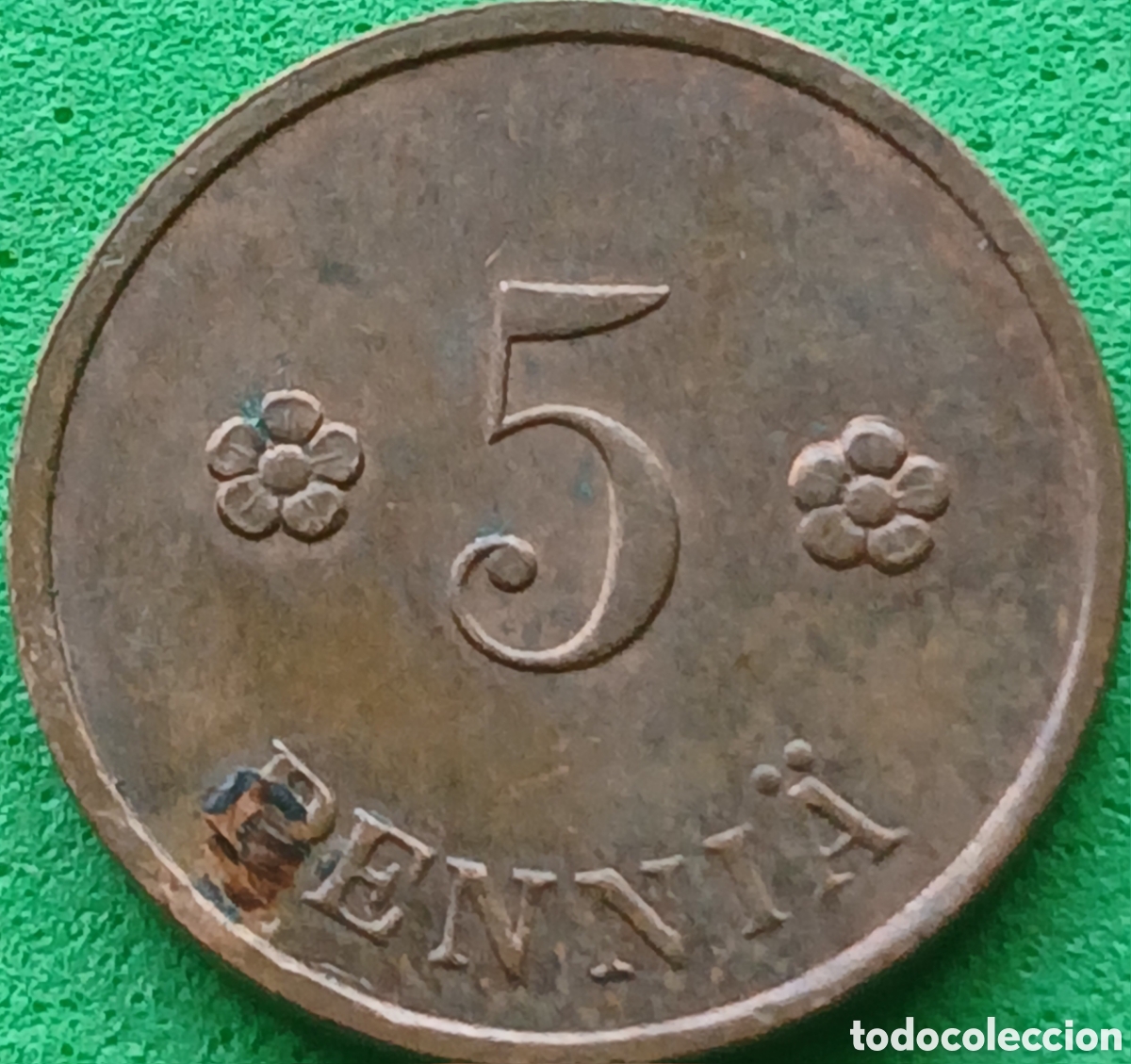Monedas antiguas de Europa: Finlandia 5 pennia 1940 km#22 poco com&uacute;n