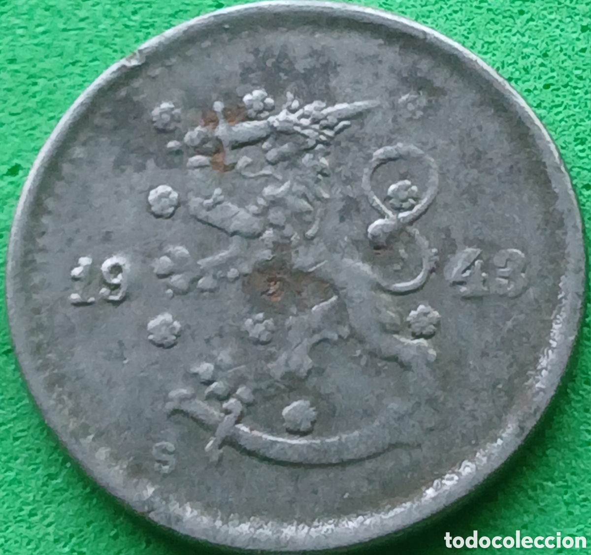 Monedas antiguas de Europa: Finlandia 50 pennia 1943 km#26b poco com&uacute;n