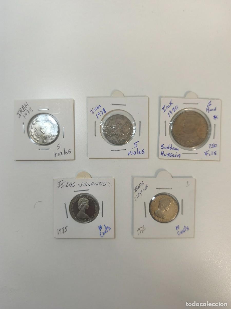 Monedas antiguas de Europa: Lote de 5 monedas IRAN IRAK Y ISLAS VIRGENES
