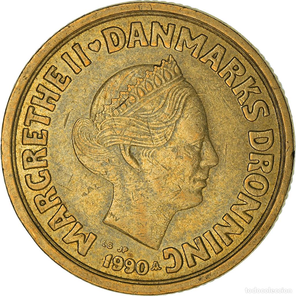 Monedas antiguas de Europa: [#749896] Moneda, Dinamarca, Margrethe II, 20 Kroner, 1990, Copenhagen, MBC, Aluminio -