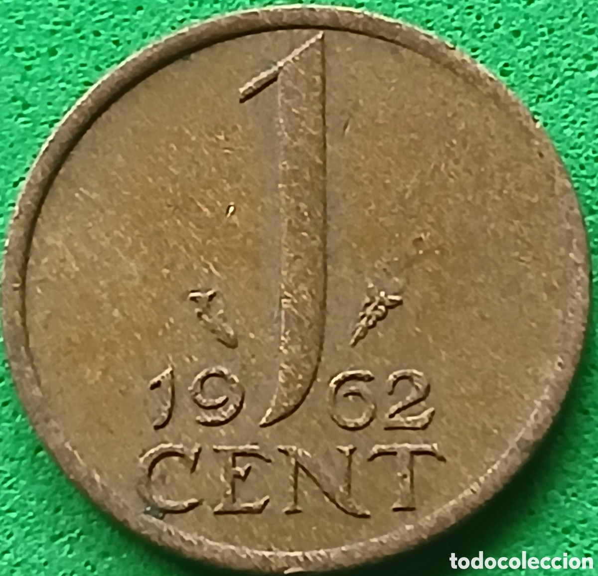 Moedas antigas da Europa: Pa&iacute;ses Bajos 1 cent 1962 km#180