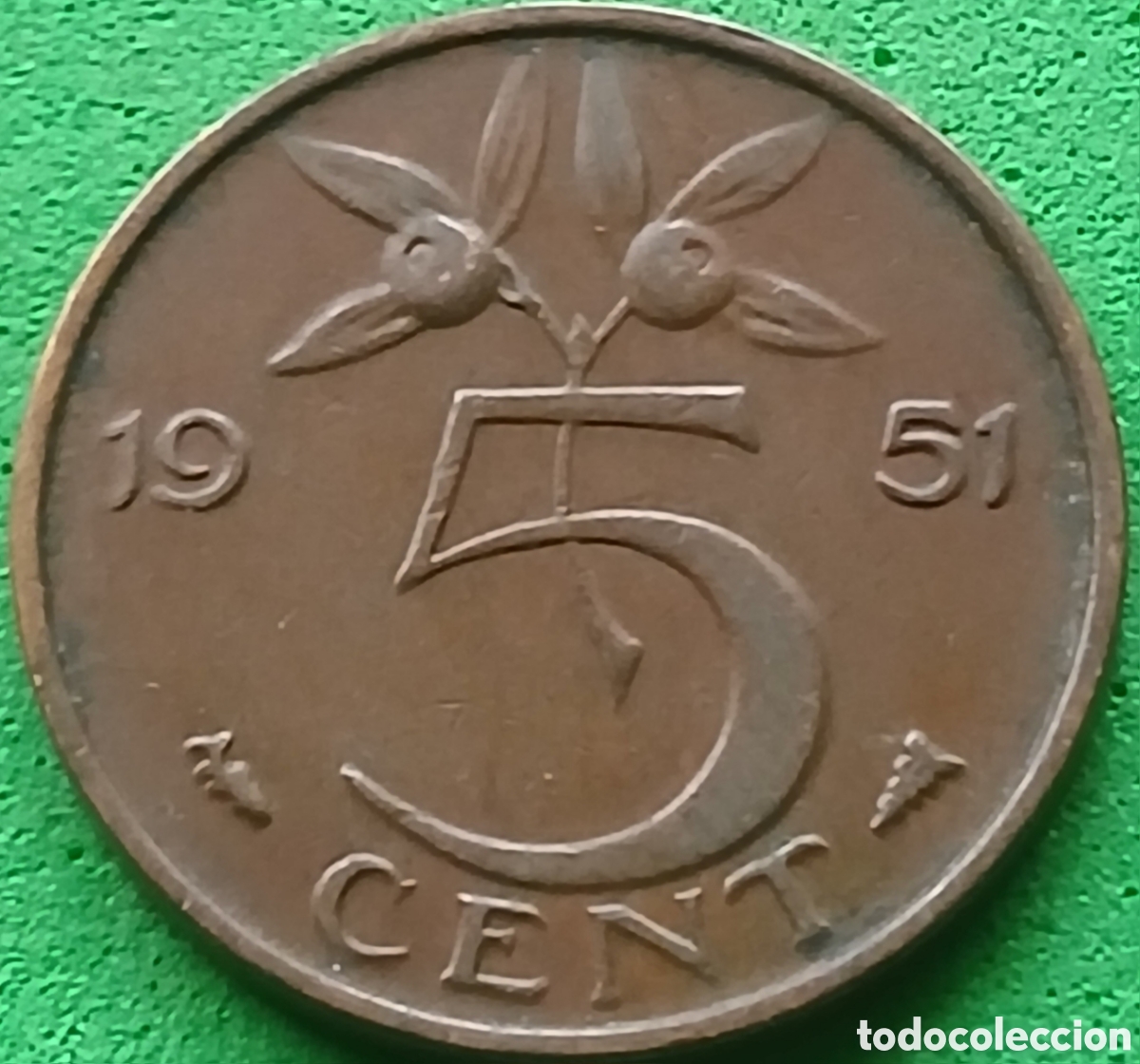 Monedas antiguas de Europa: Pa&iacute;ses Bajos 5 cent 1951 km#181