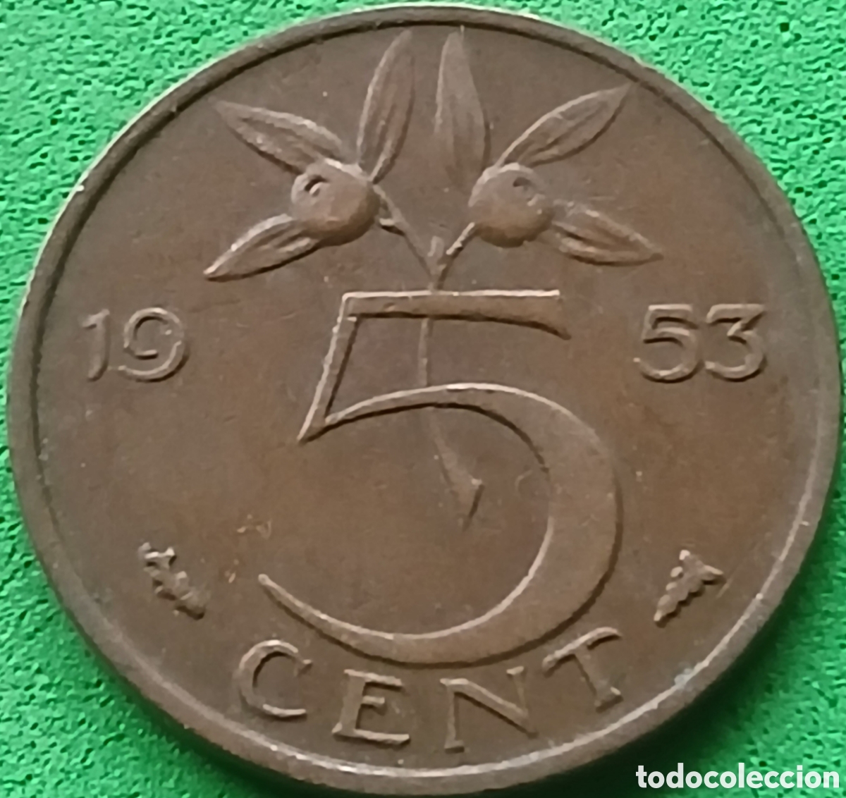 Monedas antiguas de Europa: Pa&iacute;ses Bajos 5 cent 1953 km#181