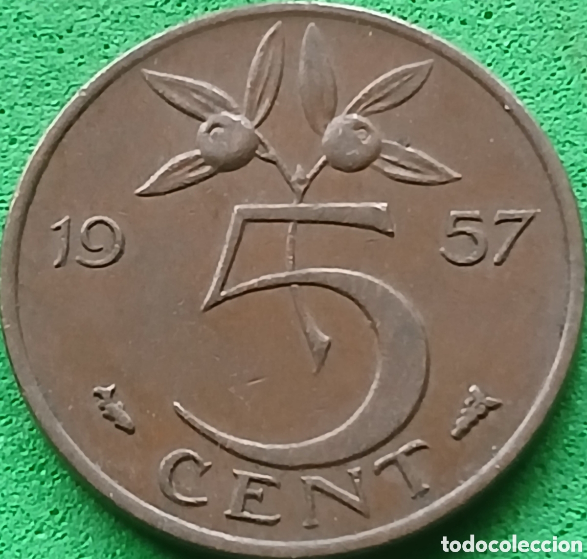 Monedas antiguas de Europa: Pa&iacute;ses Bajos 5 cent 1957 km#181