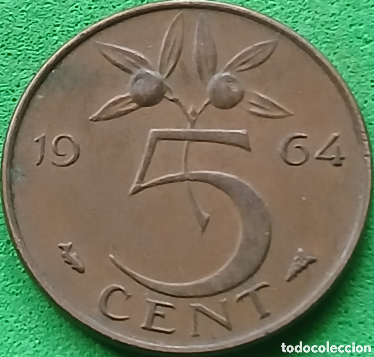 Monedas antiguas de Europa: Pa&iacute;ses Bajos 5 cent 1964 km#181