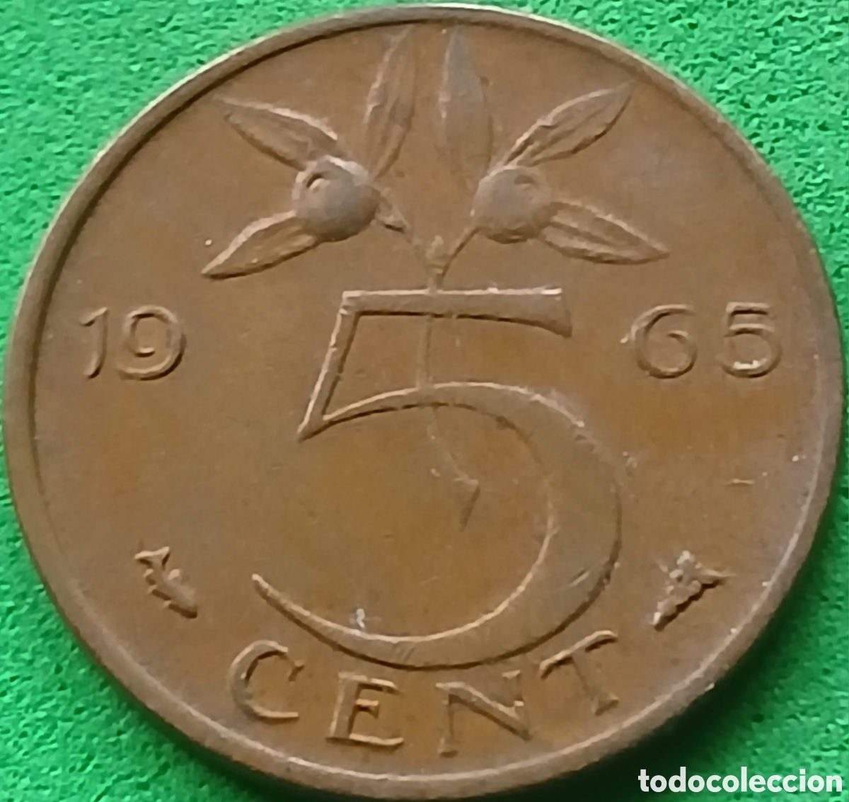 Monedas antiguas de Europa: Pa&iacute;ses Bajos 5 cent 1965 km#181