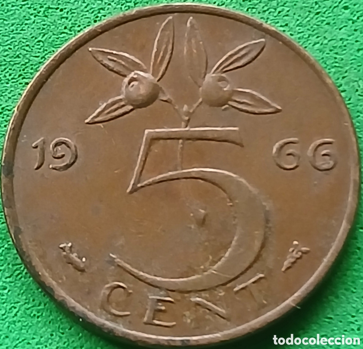 Monedas antiguas de Europa: Pa&iacute;ses Bajos 5 cent 1966 km#181