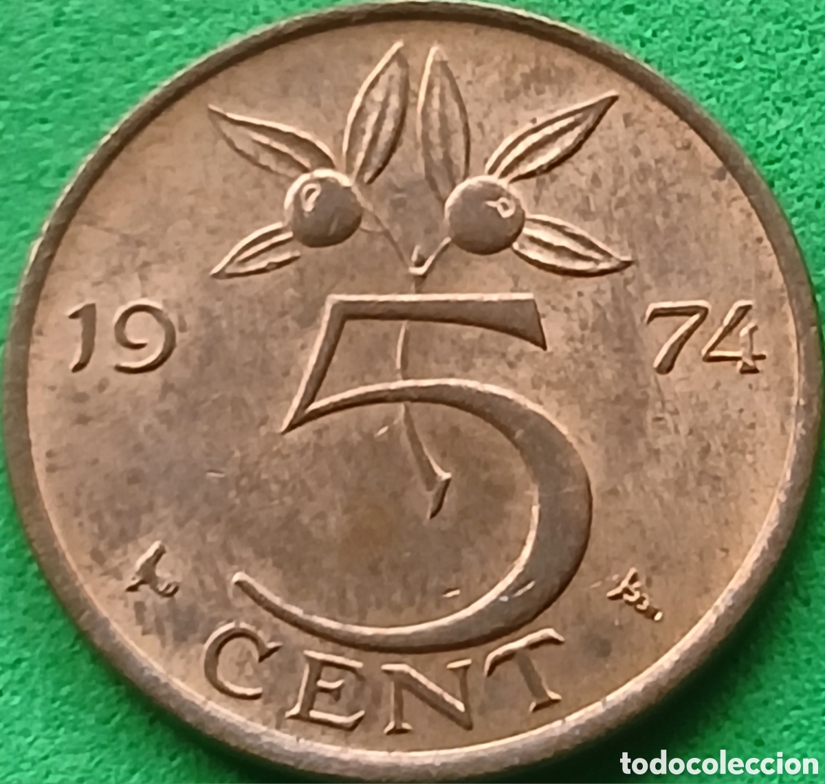 Monedas antiguas de Europa: Pa&iacute;ses Bajos 5 cent 1974 km#181