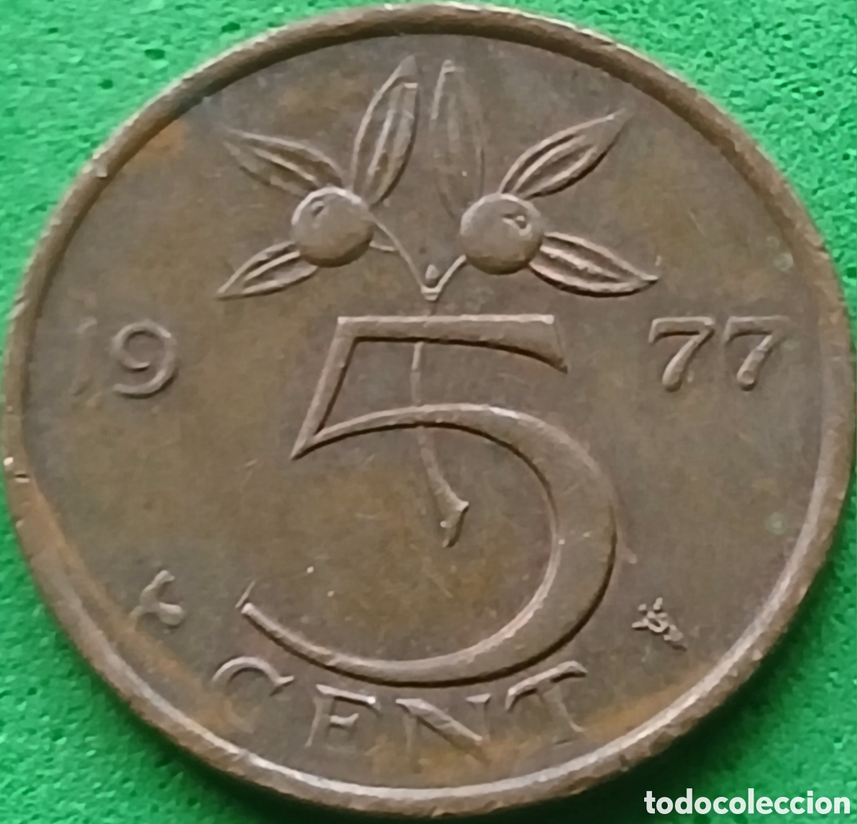 Monedas antiguas de Europa: Pa&iacute;ses Bajos 5 cent 1977 km#181