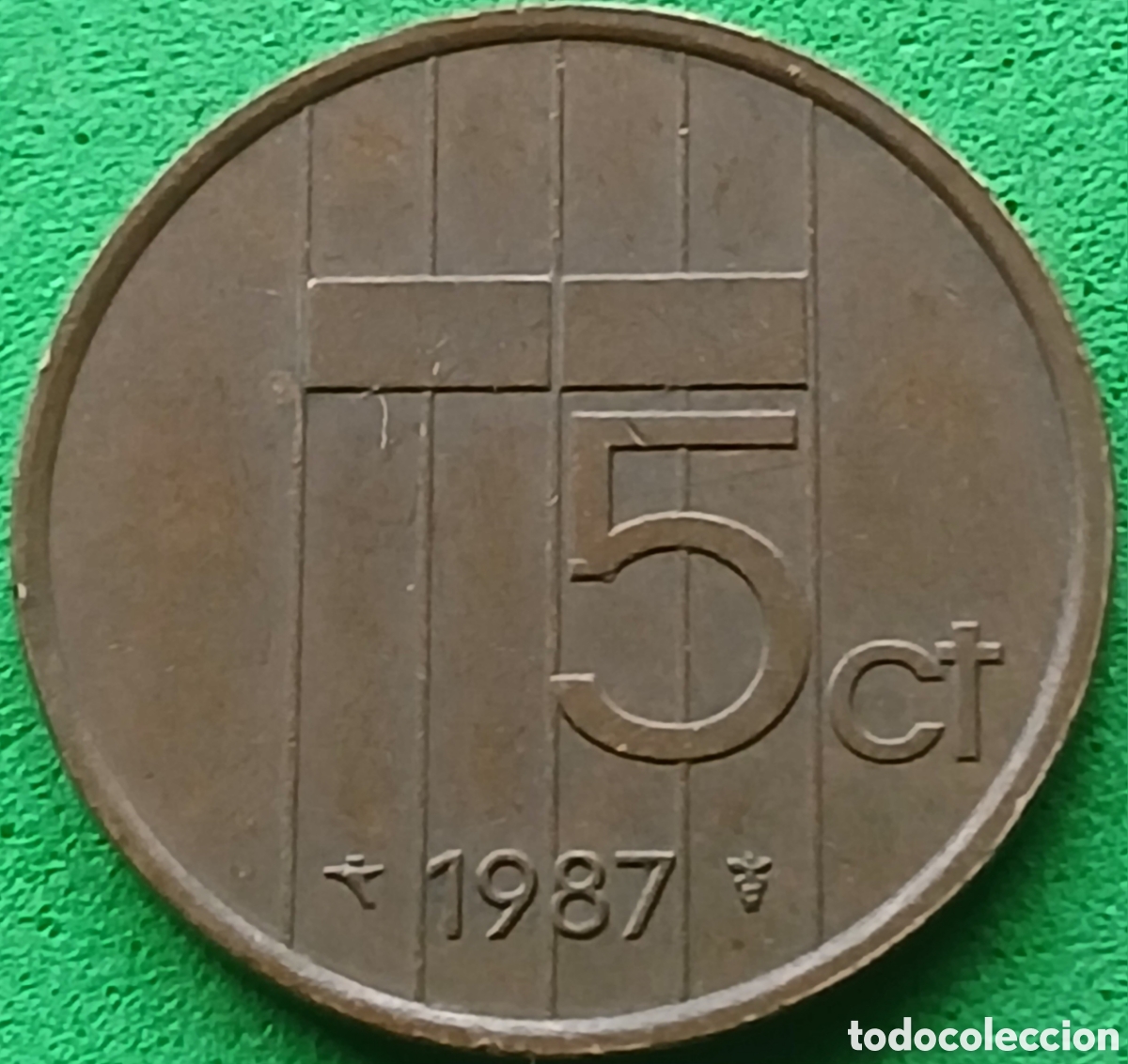 Monedas antiguas de Europa: Pa&iacute;ses Bajos 5 cent 1987 km#202