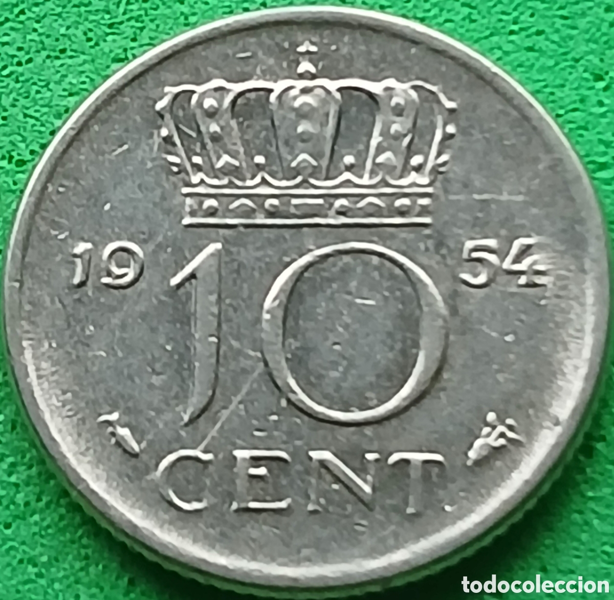 Monedas antiguas de Europa: Pa&iacute;ses Bajos 10 cent 1954 km#182