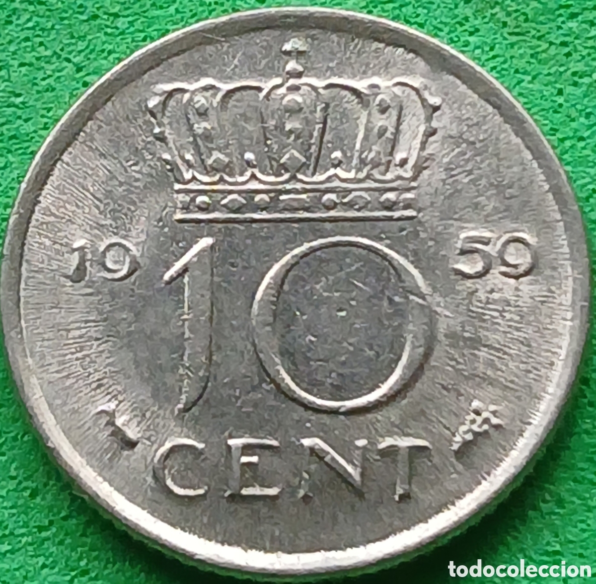 Monedas antiguas de Europa: Pa&iacute;ses Bajos 10 cent 1959 km#182
