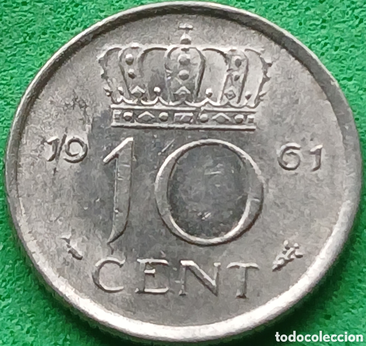 Monedas antiguas de Europa: Pa&iacute;ses Bajos 10 cent 1961 km#182