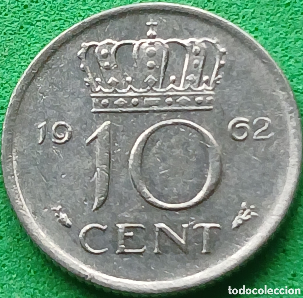 Monedas antiguas de Europa: Pa&iacute;ses Bajos 10 cent 1962 km#182