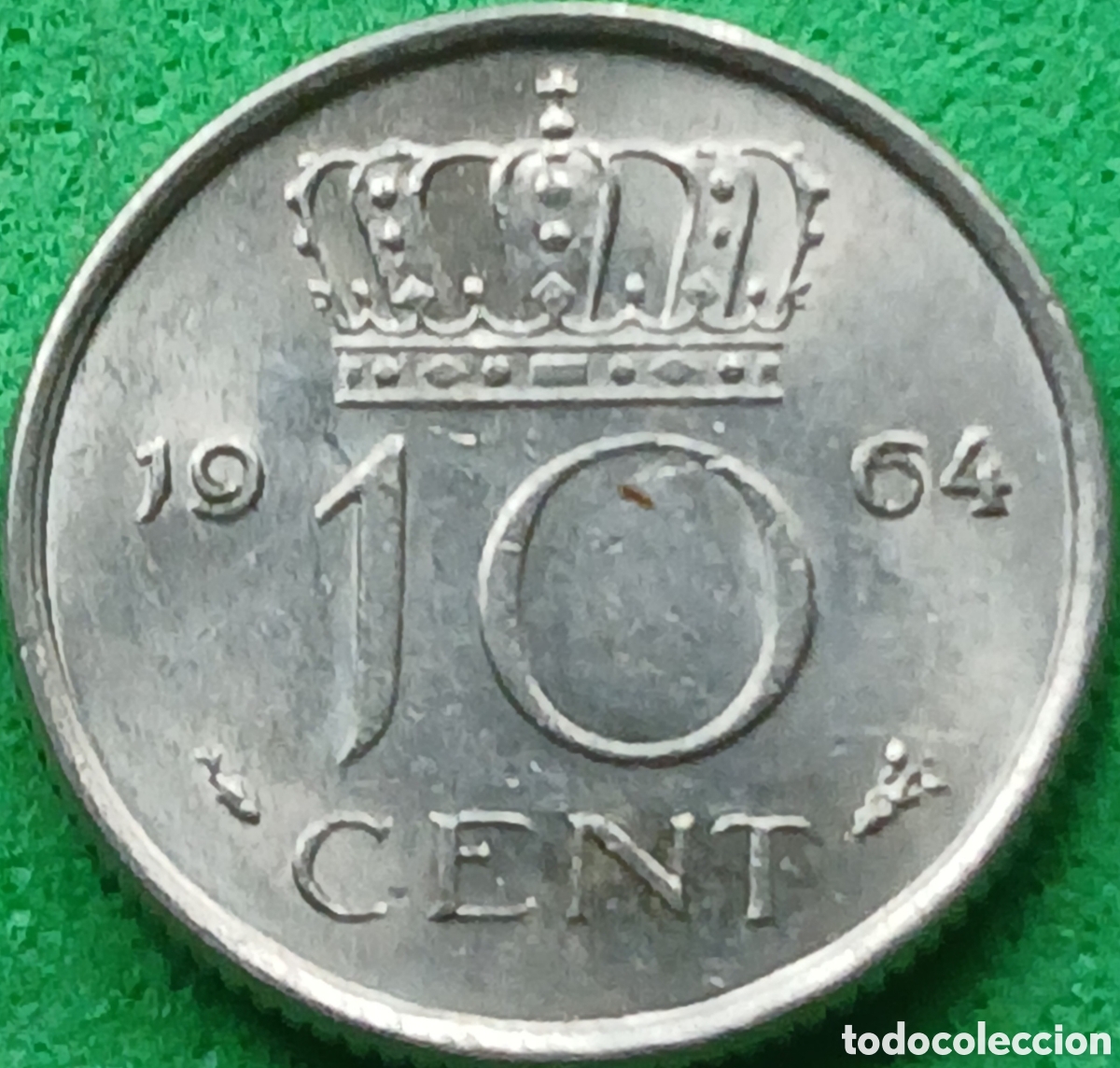 Monedas antiguas de Europa: Pa&iacute;ses Bajos 10 cent 1964 km#182