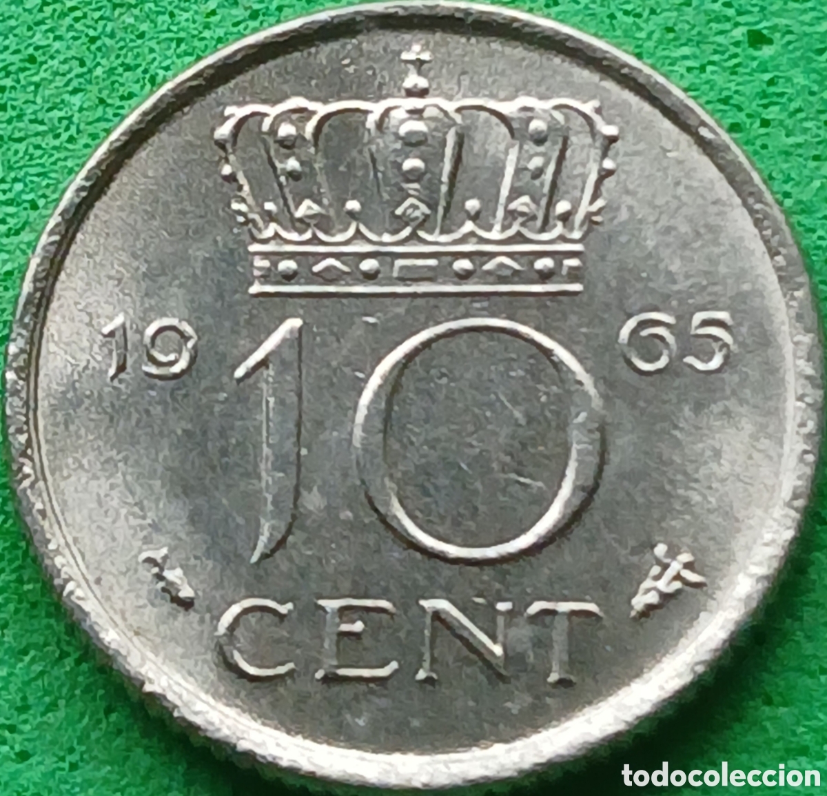Monedas antiguas de Europa: Pa&iacute;ses Bajos 10 cent 1965 km#182